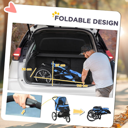 Pet Stroller Large Wheels Easy Fold