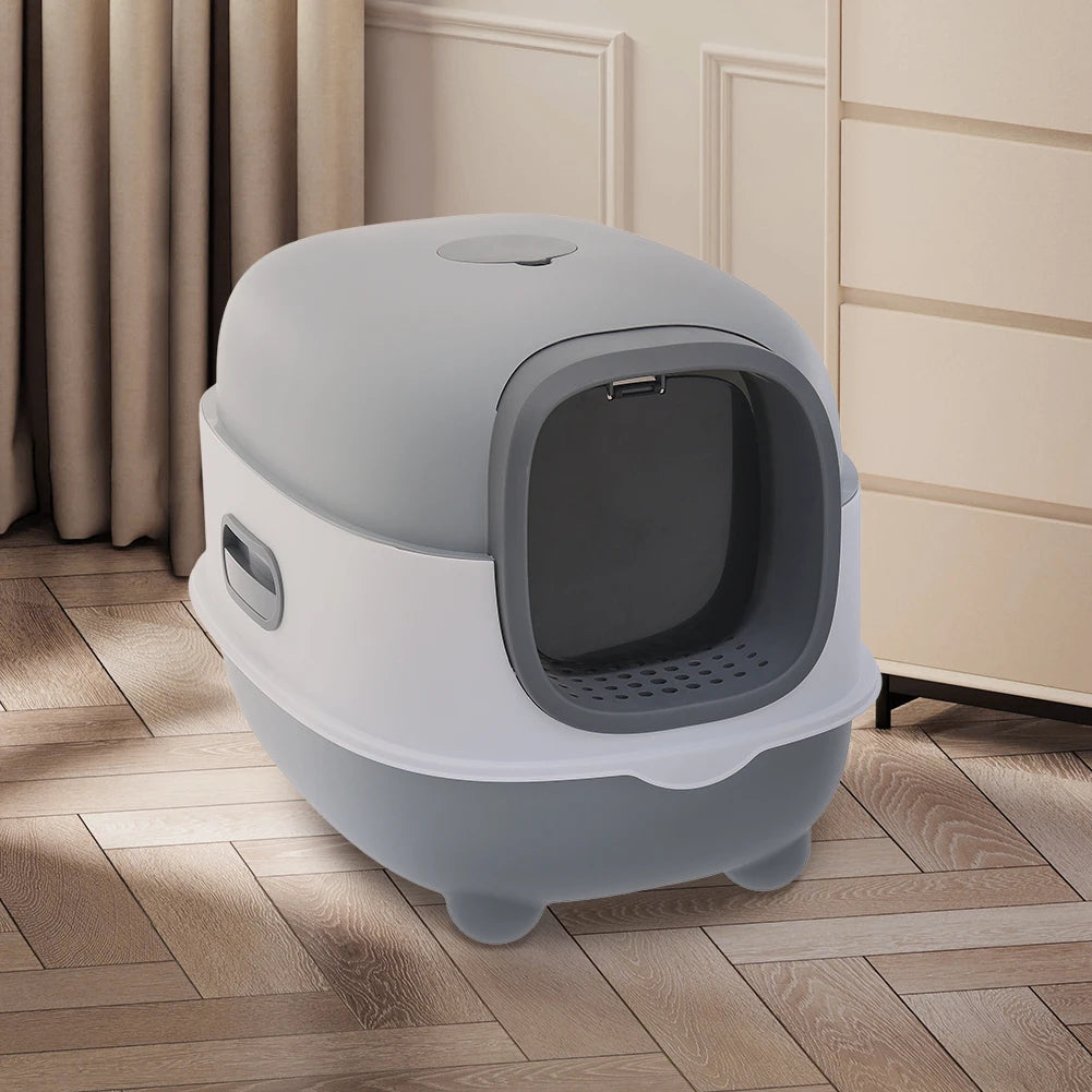 Large Cat Litter Box Covered UV Sanitizer Anti Slip Base