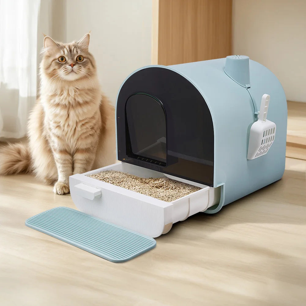 Cat Litter Box Removable Tray Scoop Included