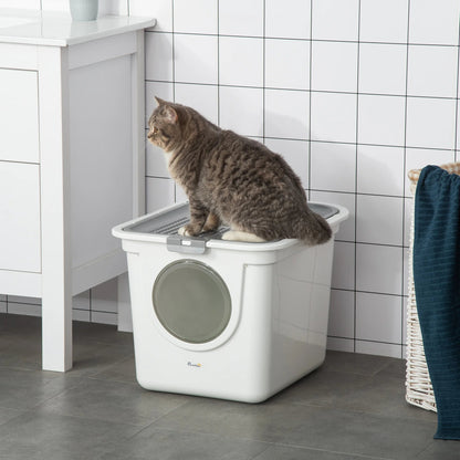 Covered Cat Litter Box Easy Clean with Scoop