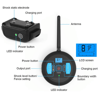 Wireless Pet Containment Training Collar Long Range