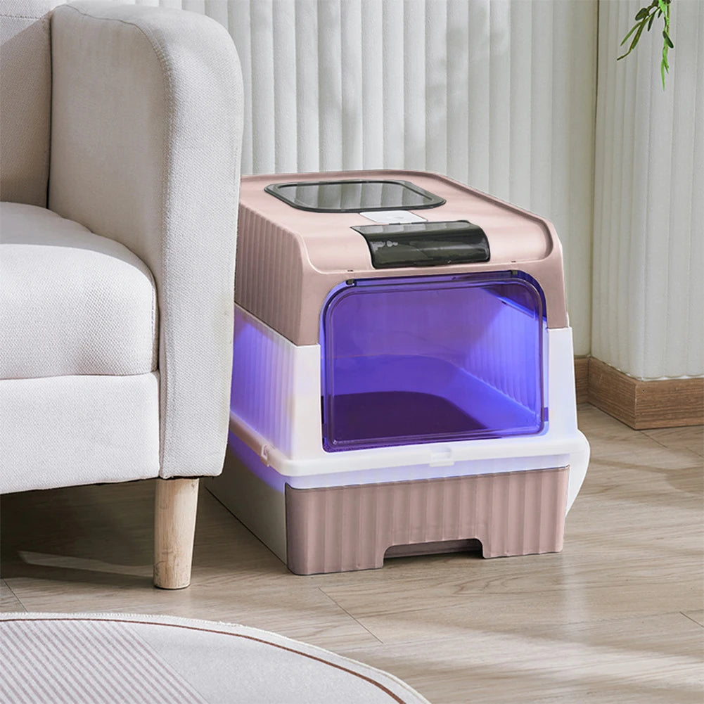 Cat Litter Box Odor Control Easy Clean Tray