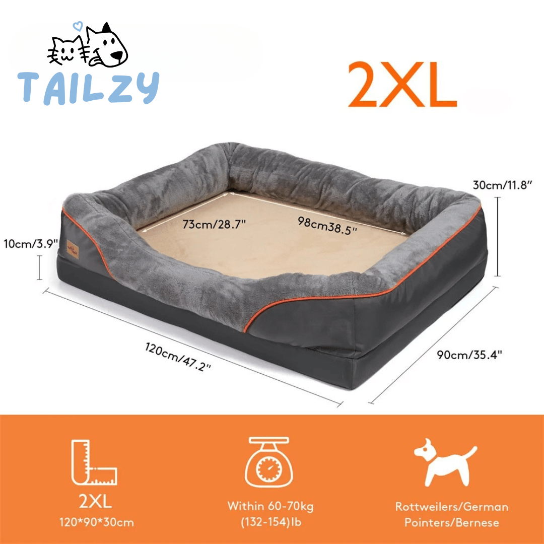 Orthopedic Dog Bed Plush Waterproof Machine Washable