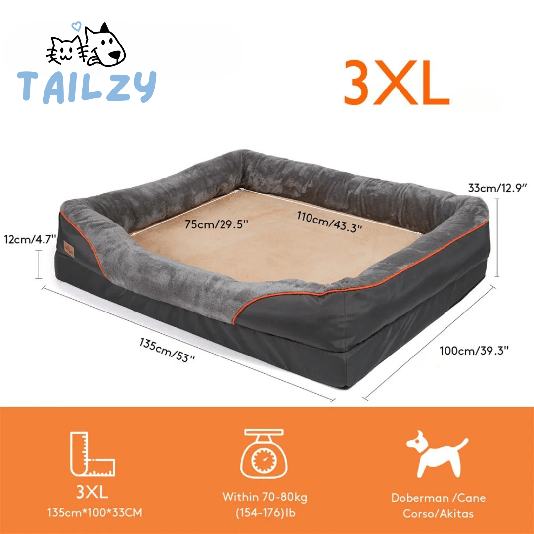 Orthopedic Dog Bed Plush Waterproof Machine Washable