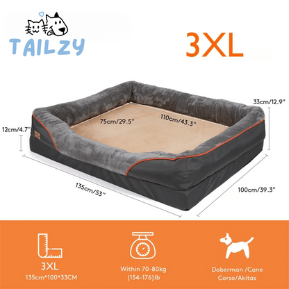 Orthopedic Dog Bed Plush Waterproof Machine Washable