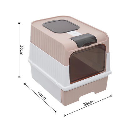 Cat Litter Box Odor Control Easy Clean Tray