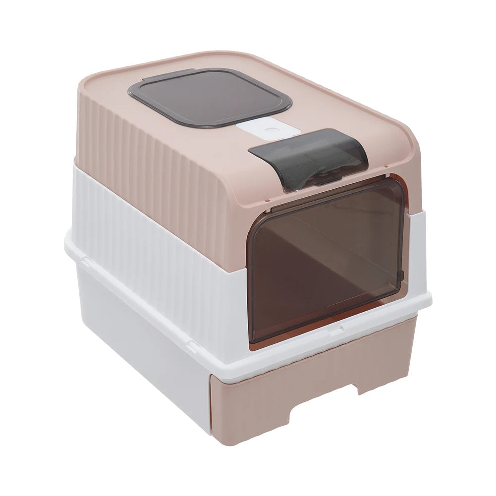 Cat Litter Box Odor Control Easy Clean Tray