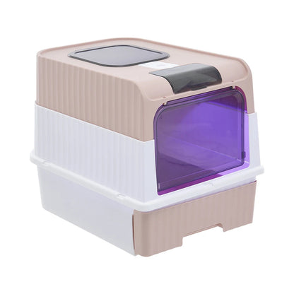 Cat Litter Box Odor Control Easy Clean Tray