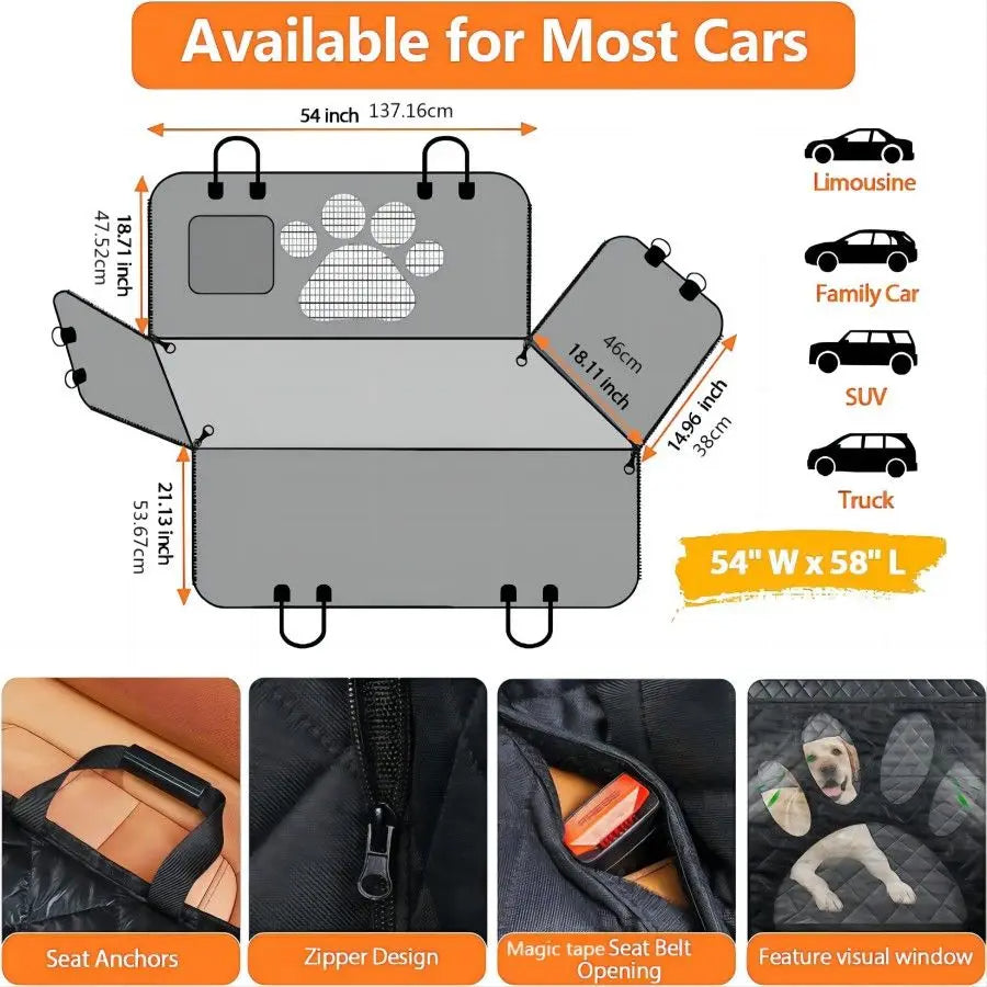 Pet Car Seat Cover Breathable Mesh Waterproof
