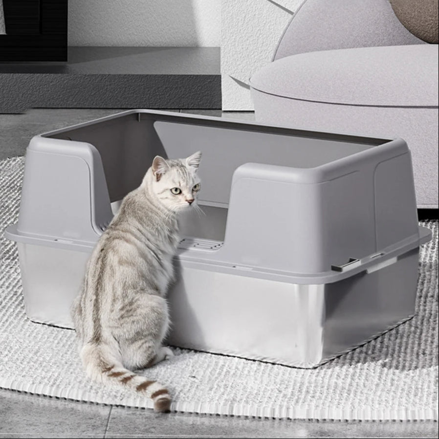 Large Covered Cat Litter Box Metal Pan Included