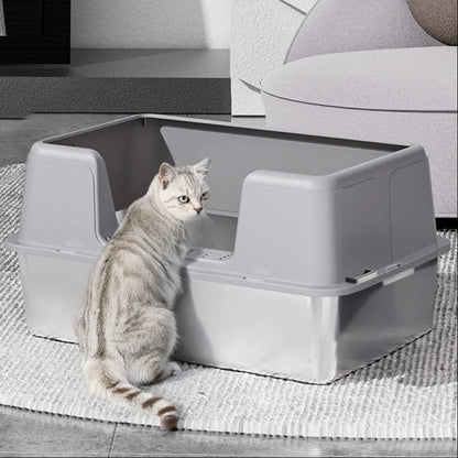 Large Covered Cat Litter Box Metal Pan Included