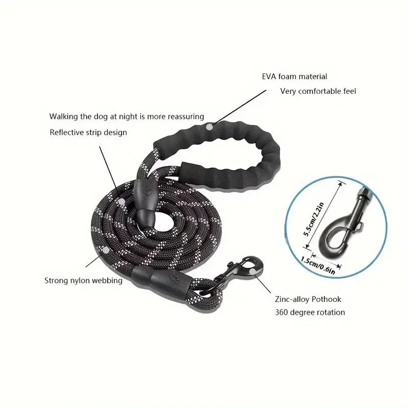 Durable Pet Leash Padded Grip Hi-Vis Rope