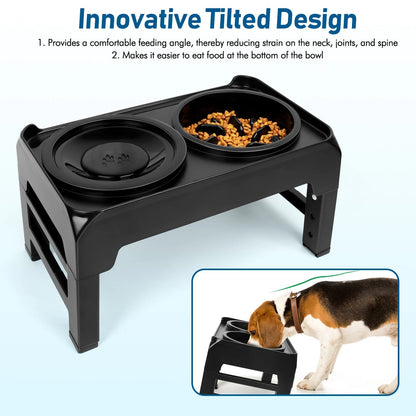Elevated Dog Feeder Anti Gulping Dog Food Bowls