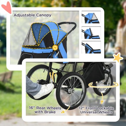 Pet Stroller Large Wheels Easy Fold
