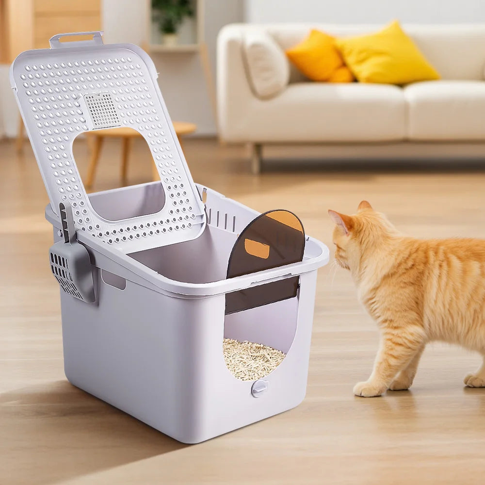 Easy Clean Litter Box Flip Covered - Pupporia