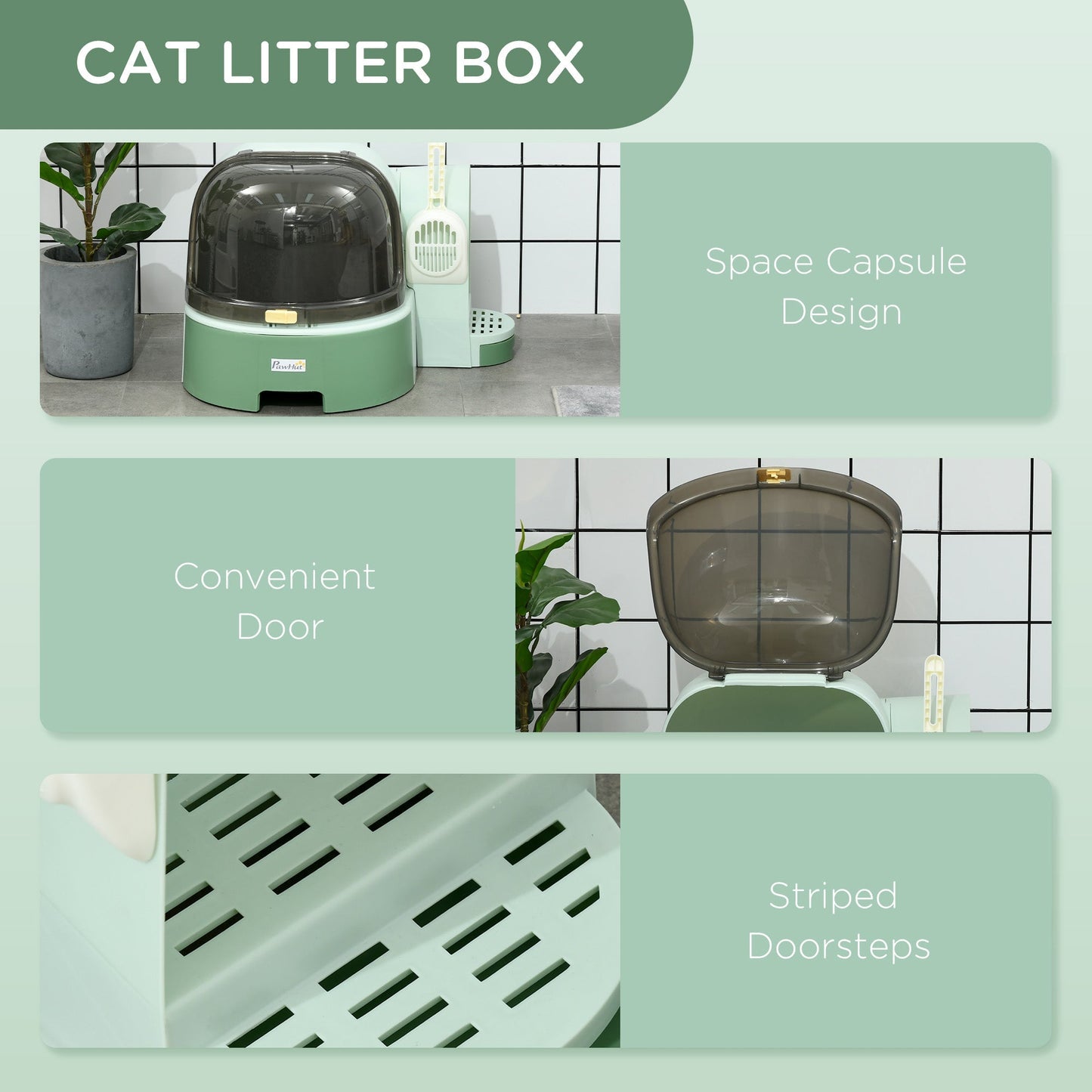 Covered Cat Litter Box Easy Clean Slide Out Tray