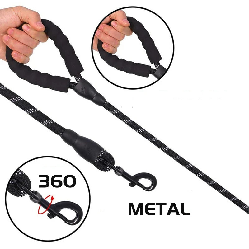 Durable Pet Leash Padded Grip Hi-Vis Rope