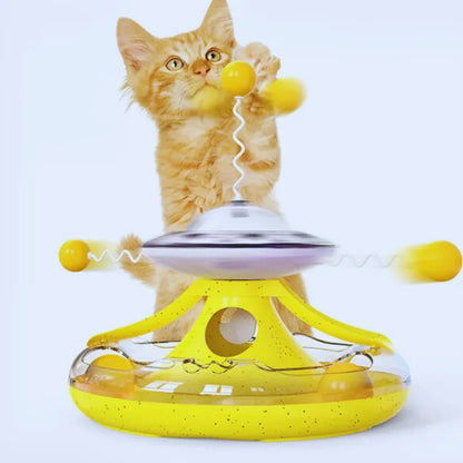 Interactive Cat Toy Feather Teaser with Ball