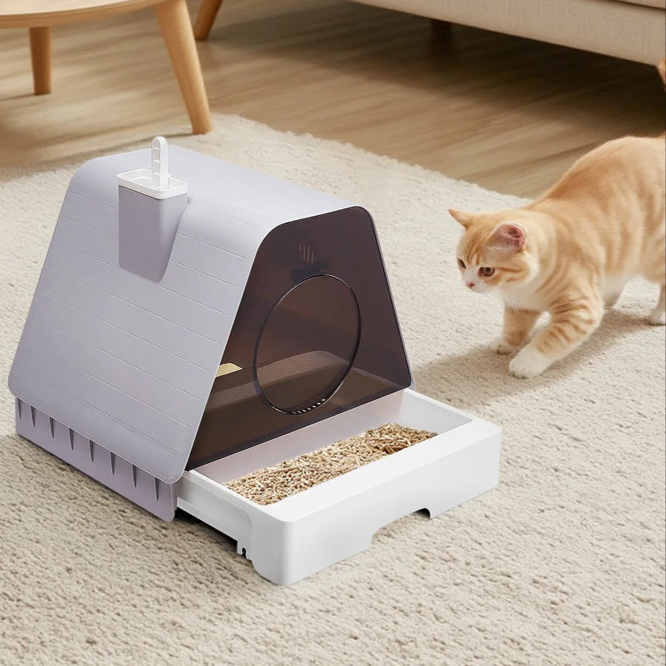 Hidden Cat Litter Box Easy Clean With Accessories