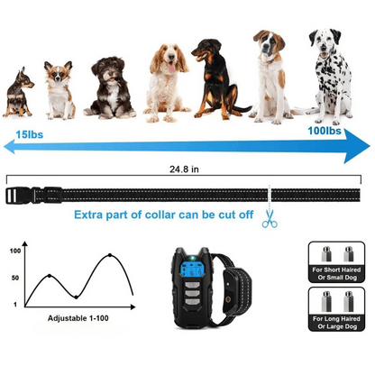 Waterproof Dog Training Collar Long Range LCD Remote