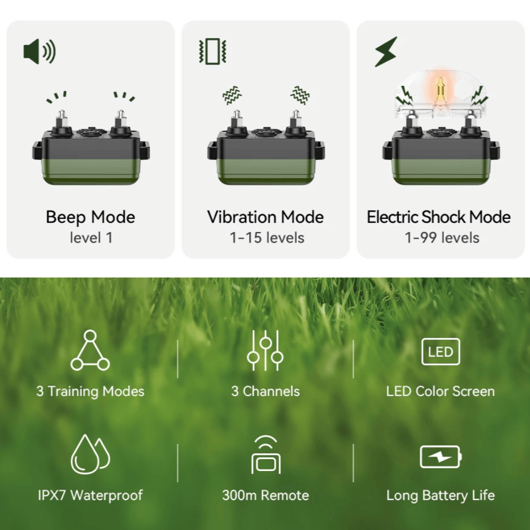 300m Smart Dog Training Collar & Remote Control | Waterproof & Rechargeable 6