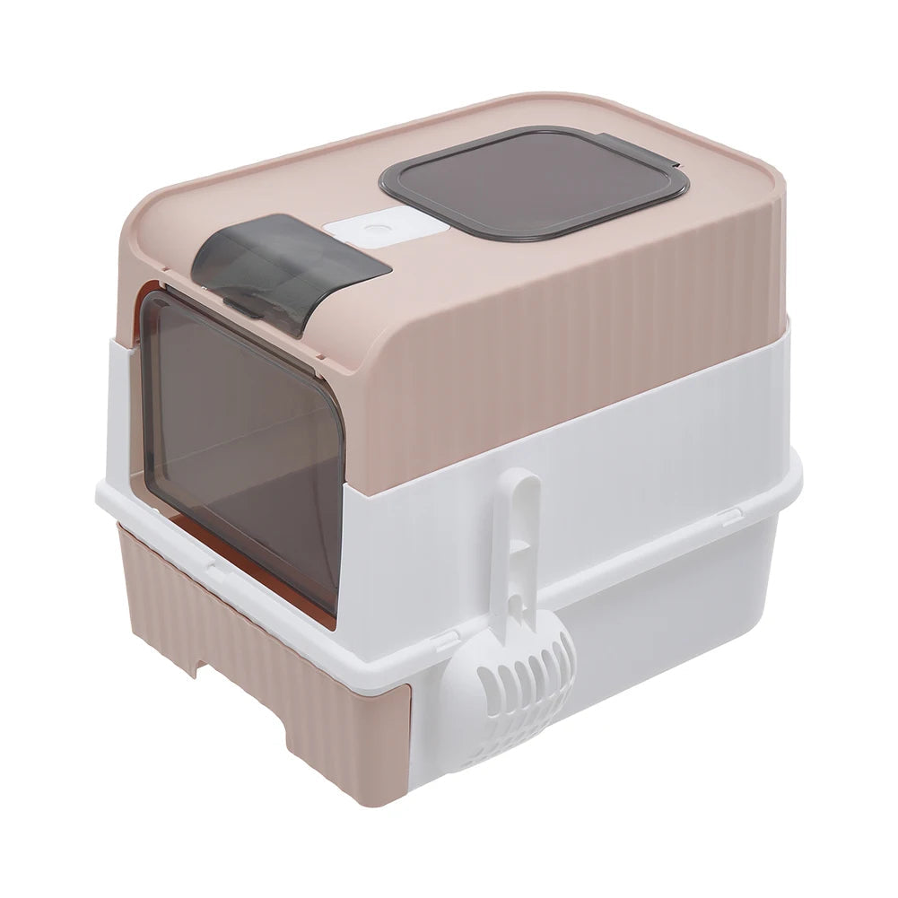 Cat Litter Box Odor Control Easy Clean Tray