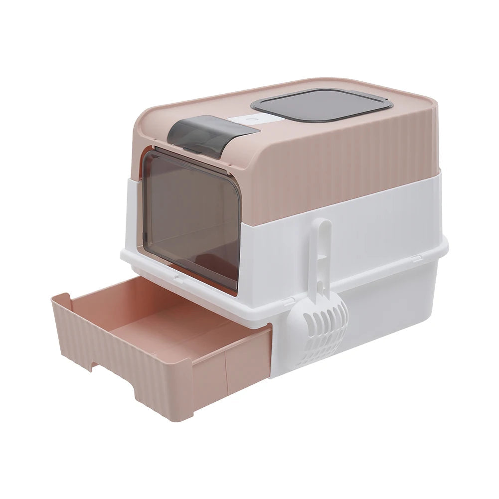 Cat Litter Box Odor Control Easy Clean Tray