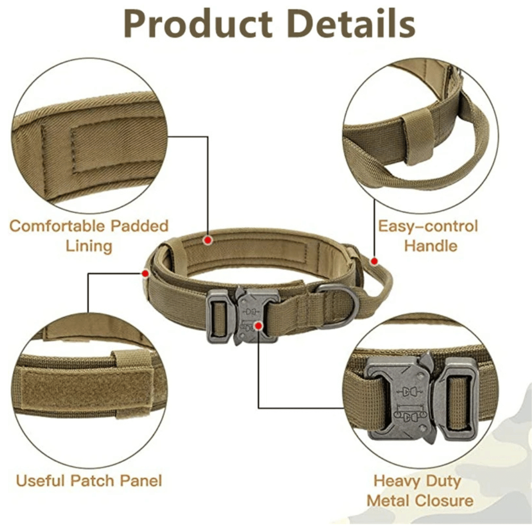 Tactical Dog Collar And Leash Set For Large Dogs