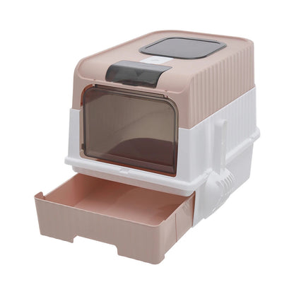 Cat Litter Box Odor Control Easy Clean Tray