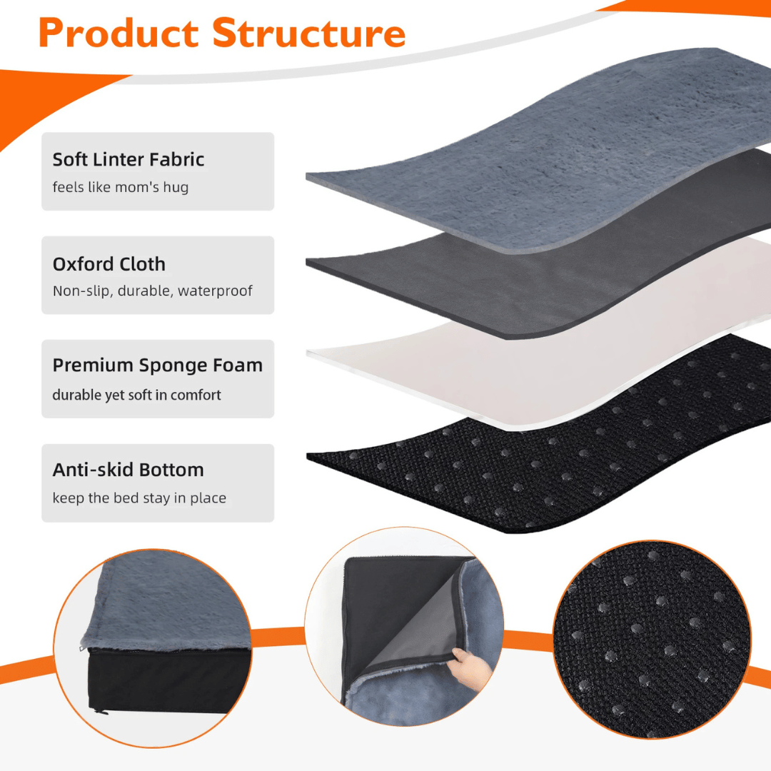 Orthopedic Dog Bed Mattress Plush Comfort Cover Large