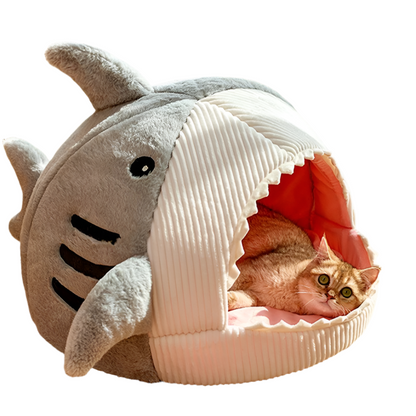 Shark Pet Cave Bed Warm Plush