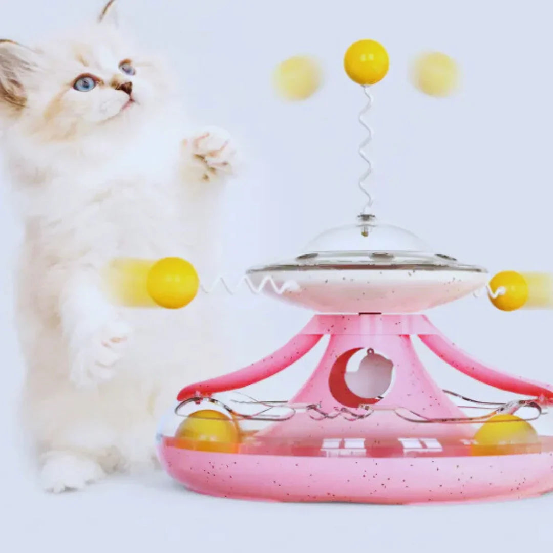 Interactive Cat Toy Feather Teaser with Ball