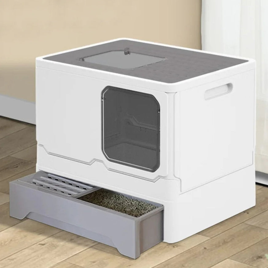 Cat Litter Box Enclosure Easy Clean Dual Door