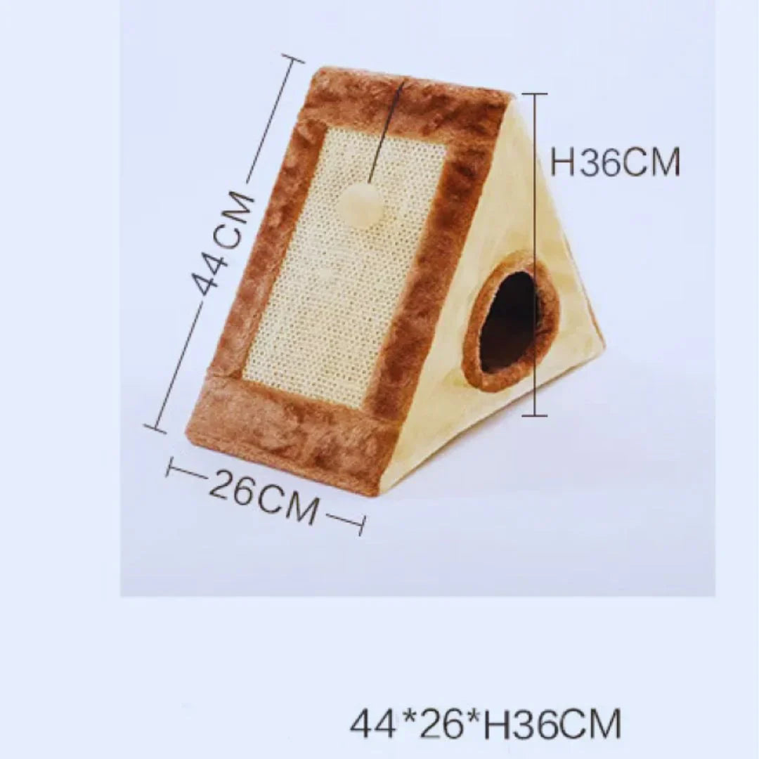 Cat Play Tent House with Scratching Post and Play Ball