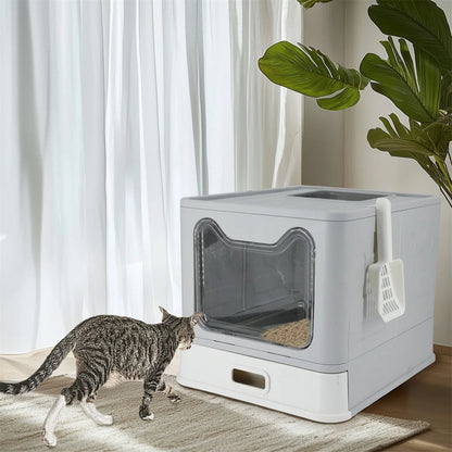 Cat Litter Box Odor Control Removable Tray Dual Exit