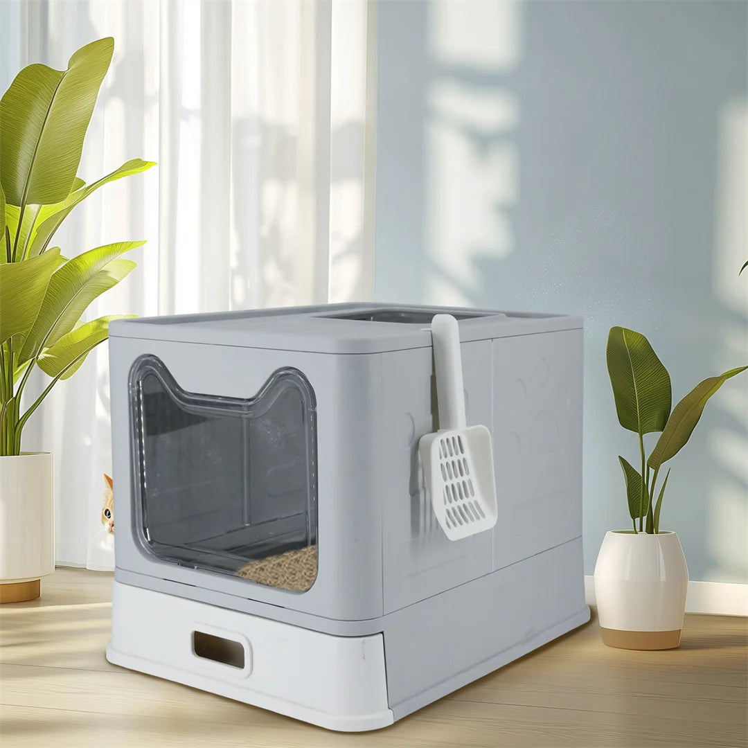 Cat Litter Box Odor Control Removable Tray Dual Exit