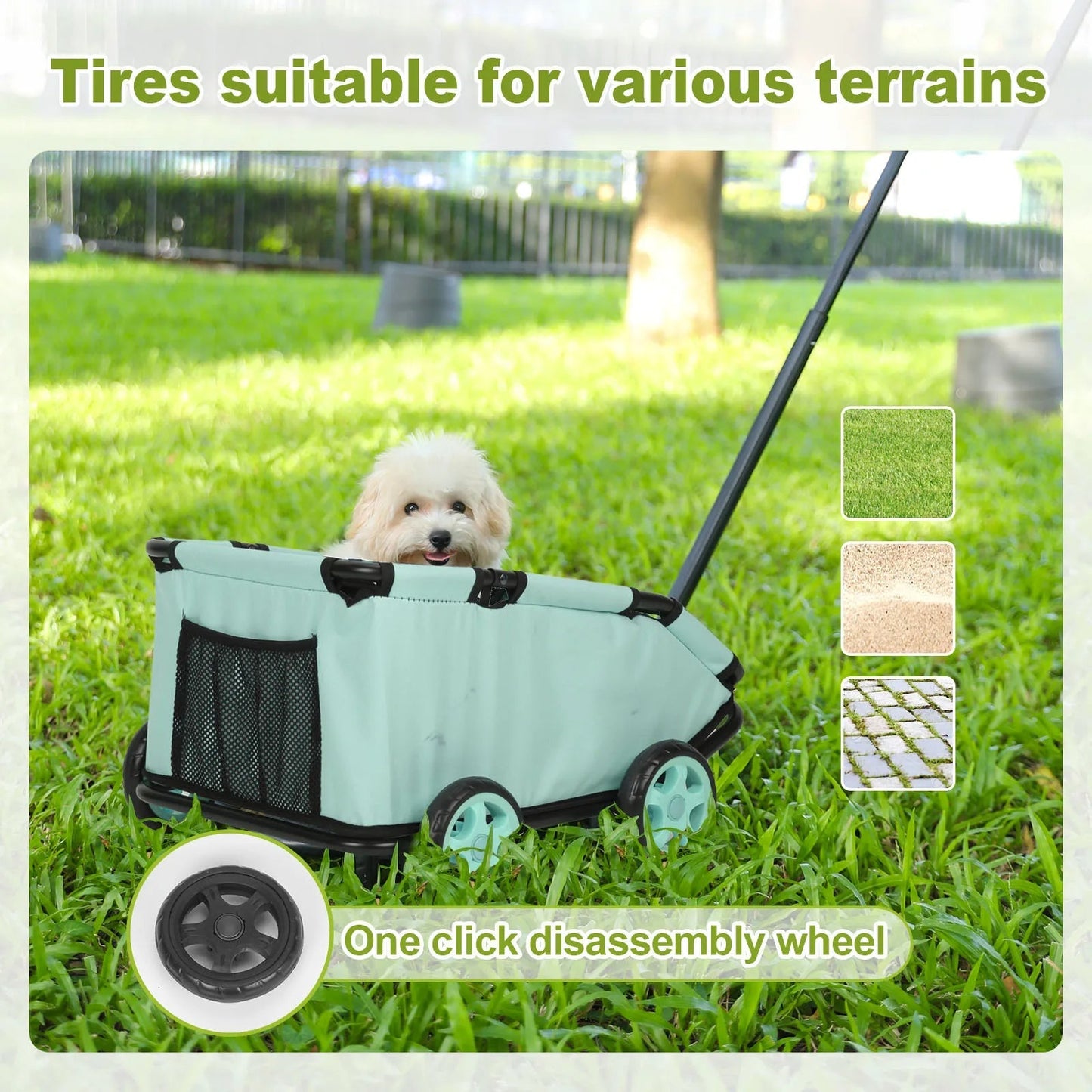 Portable Folding Pet Stroller Cart