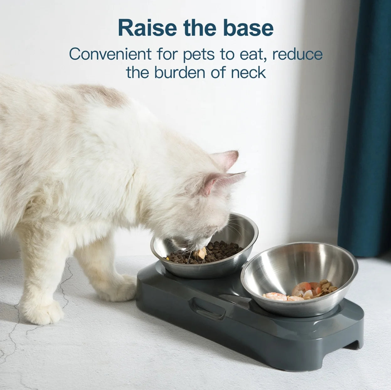 Adjustable Pet Feeder Stainless Steel Food Bowls