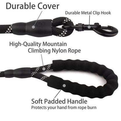Durable Pet Leash Padded Grip Hi-Vis Rope