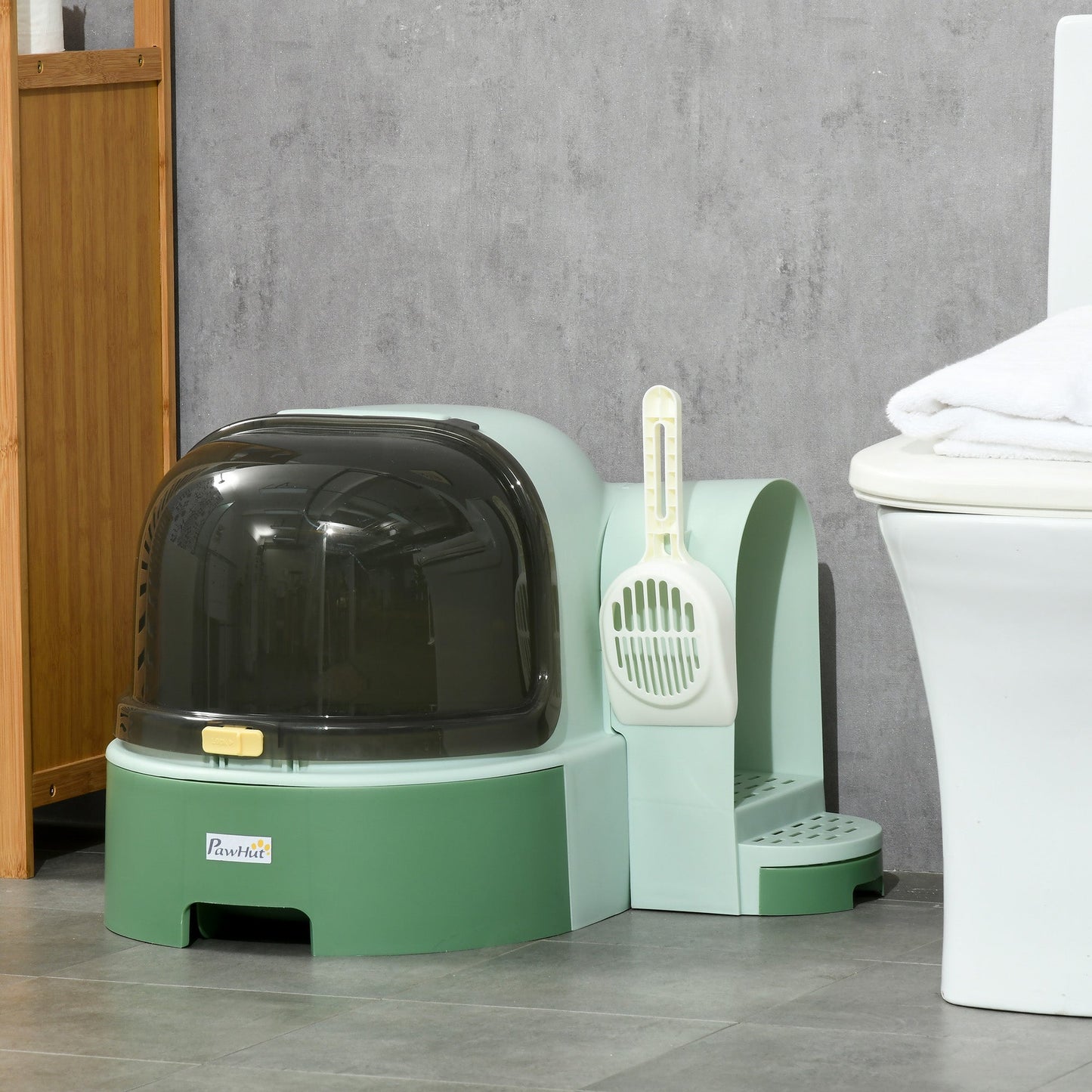 Covered Cat Litter Box Easy Clean Slide Out Tray