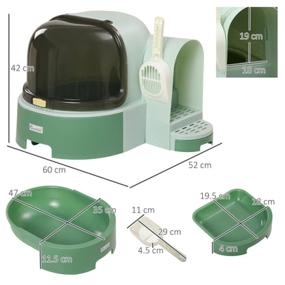 Covered Cat Litter Box Easy Clean Slide Out Tray