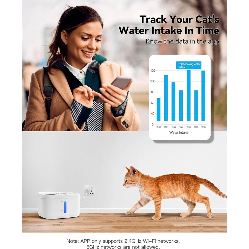 Pet Water Fountain Stainless Steel Auto Sensor