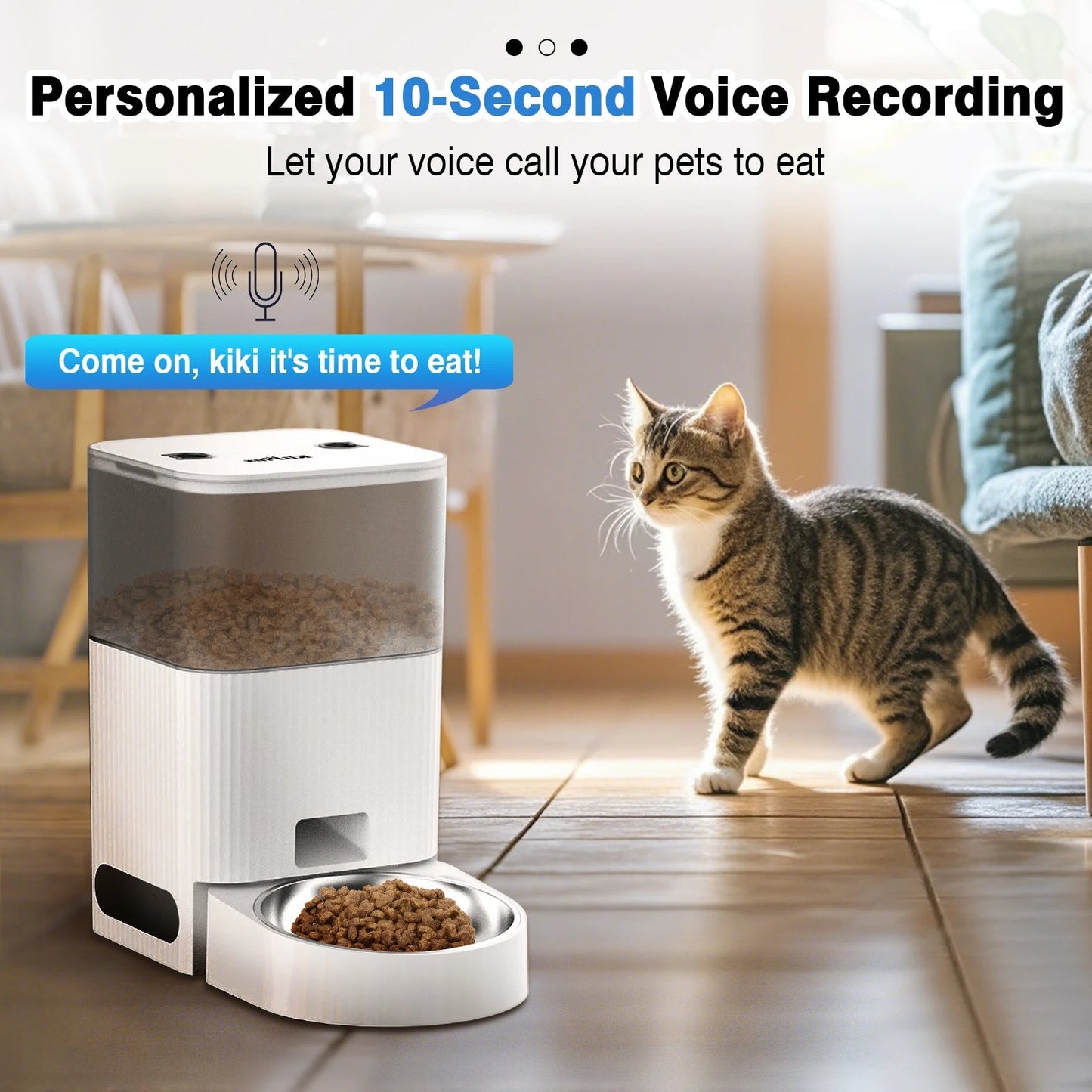 Automatic Pet Food Dispenser Wi-Fi Voice Recorder
