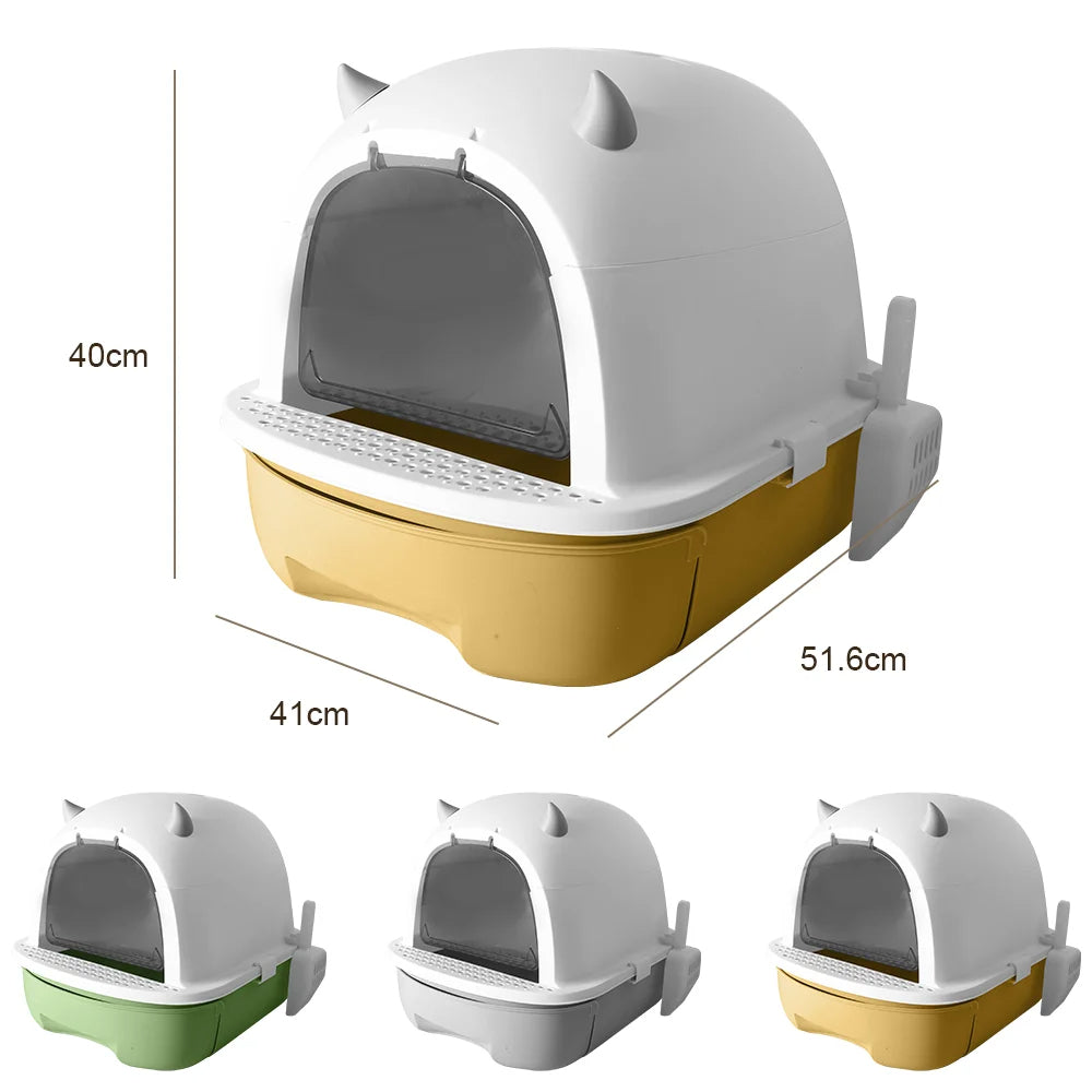 Cat Litter Box Sliding Door Easy Clean