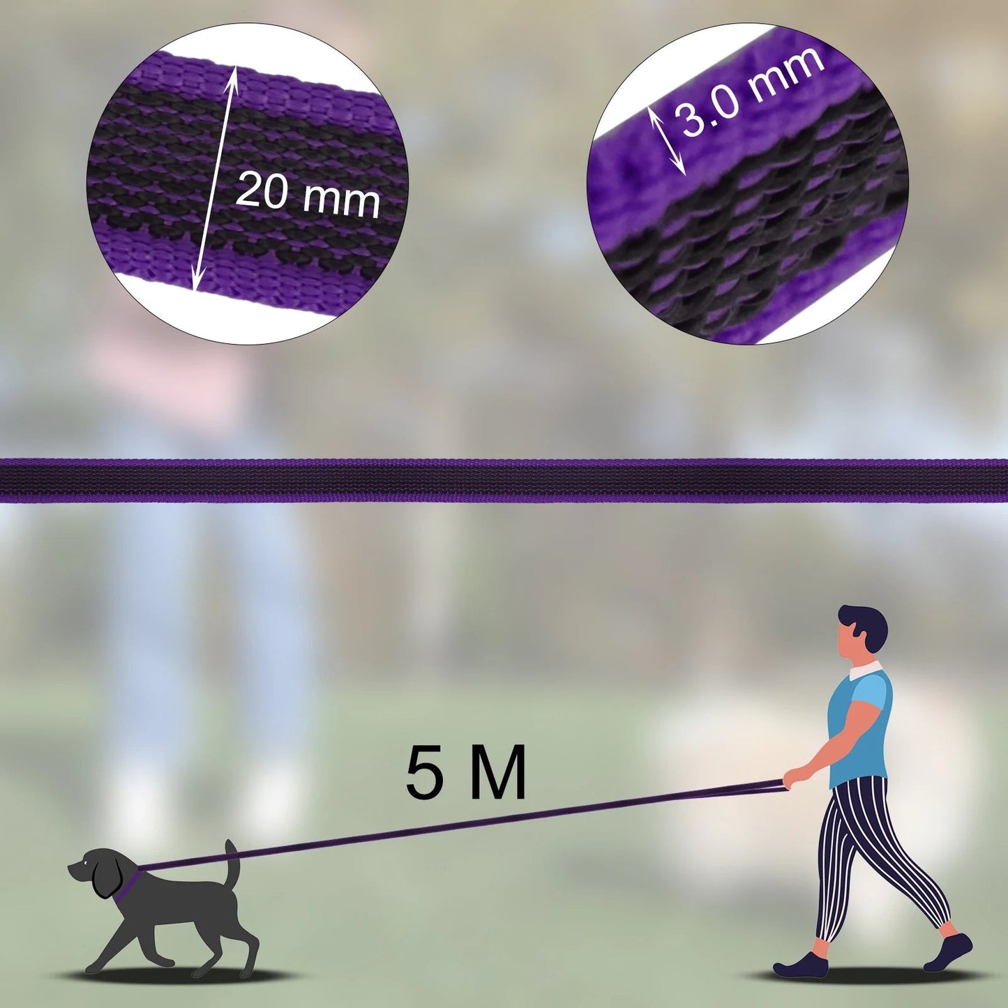 Heavy Duty Dog Leash Padded Handle