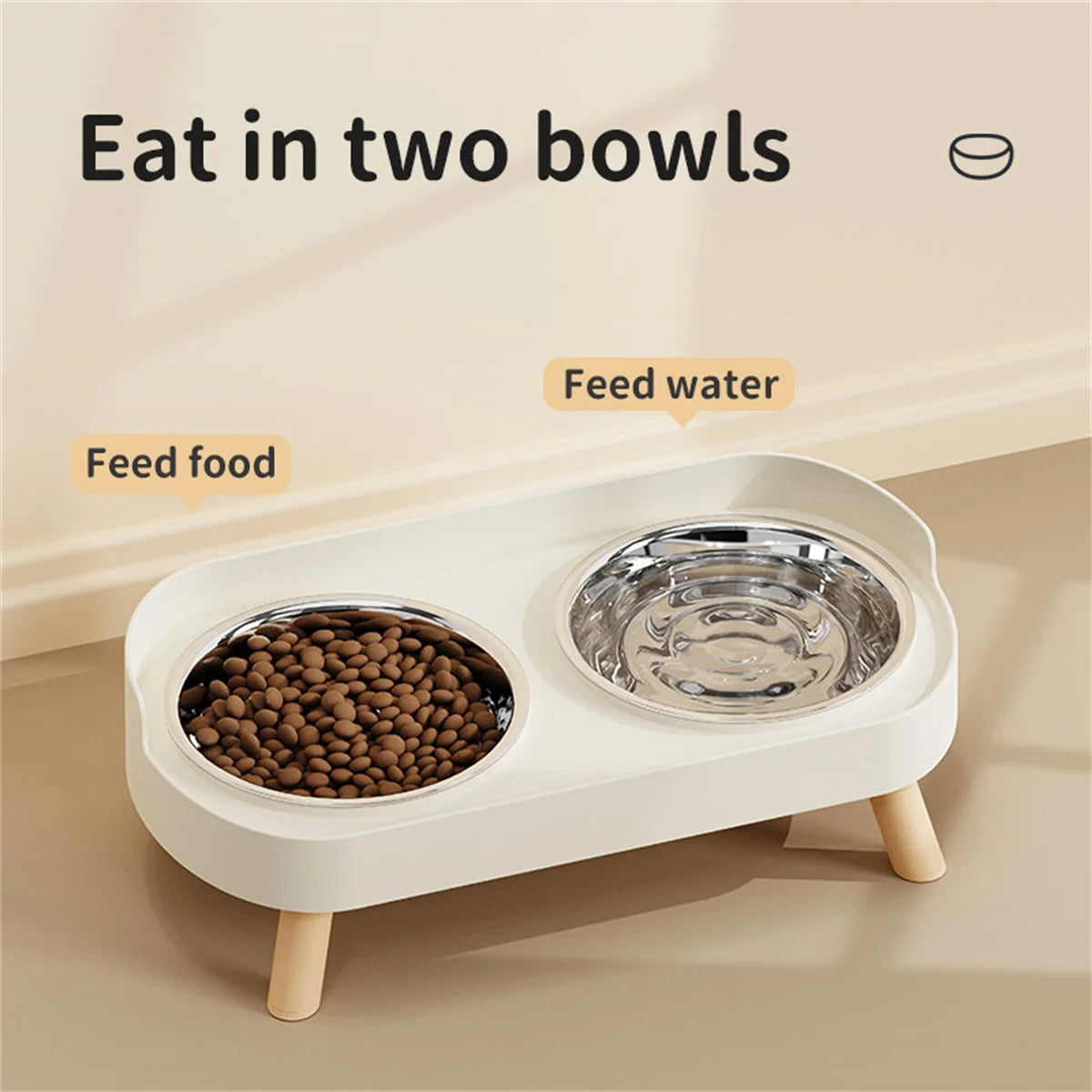 Stainless Steel Elevated Double Dog Bowls