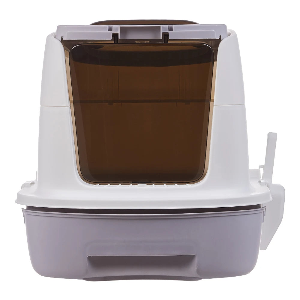Large Covered Cat Litter Box Easy Clean Tray