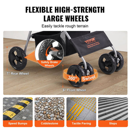 Pet Stroller Portable Removable Storage Basket