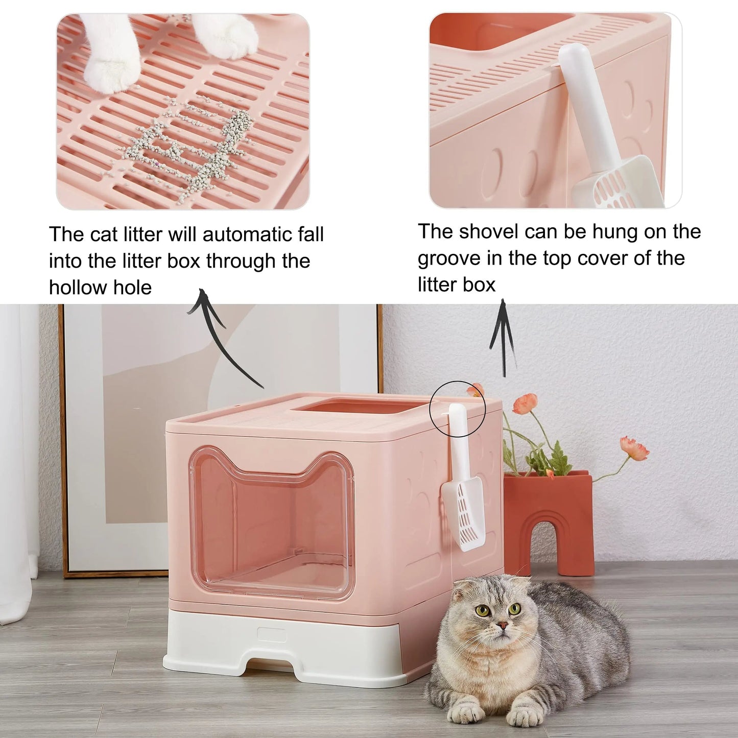 Hidden Cat Litter Box Odor Control Gray