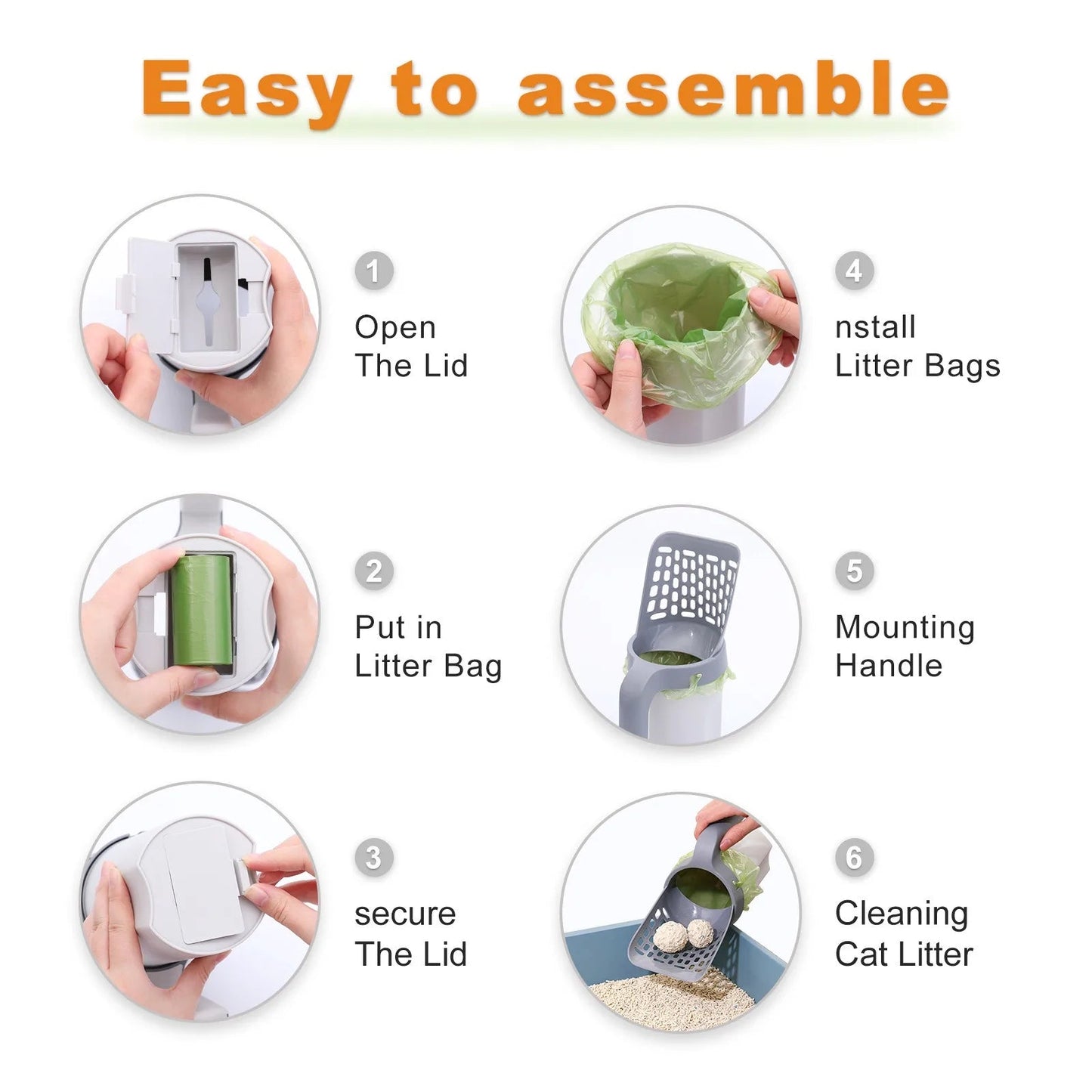Cat Litter Scoop With Built-In Trash Can